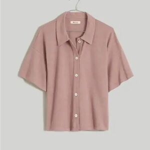 Madewell Relaxed Fit Slightly Cropped Hemp Cotton Button-Up Polo Shirt XXL